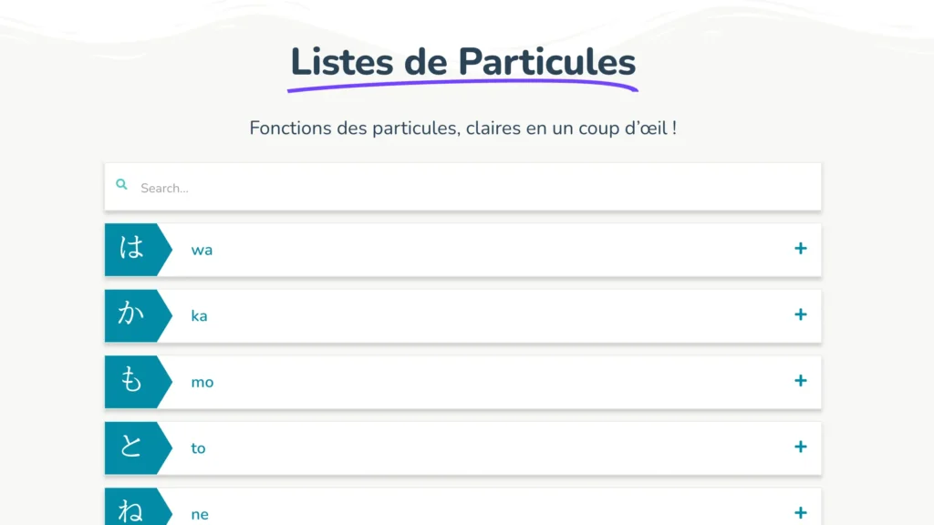 liste particule